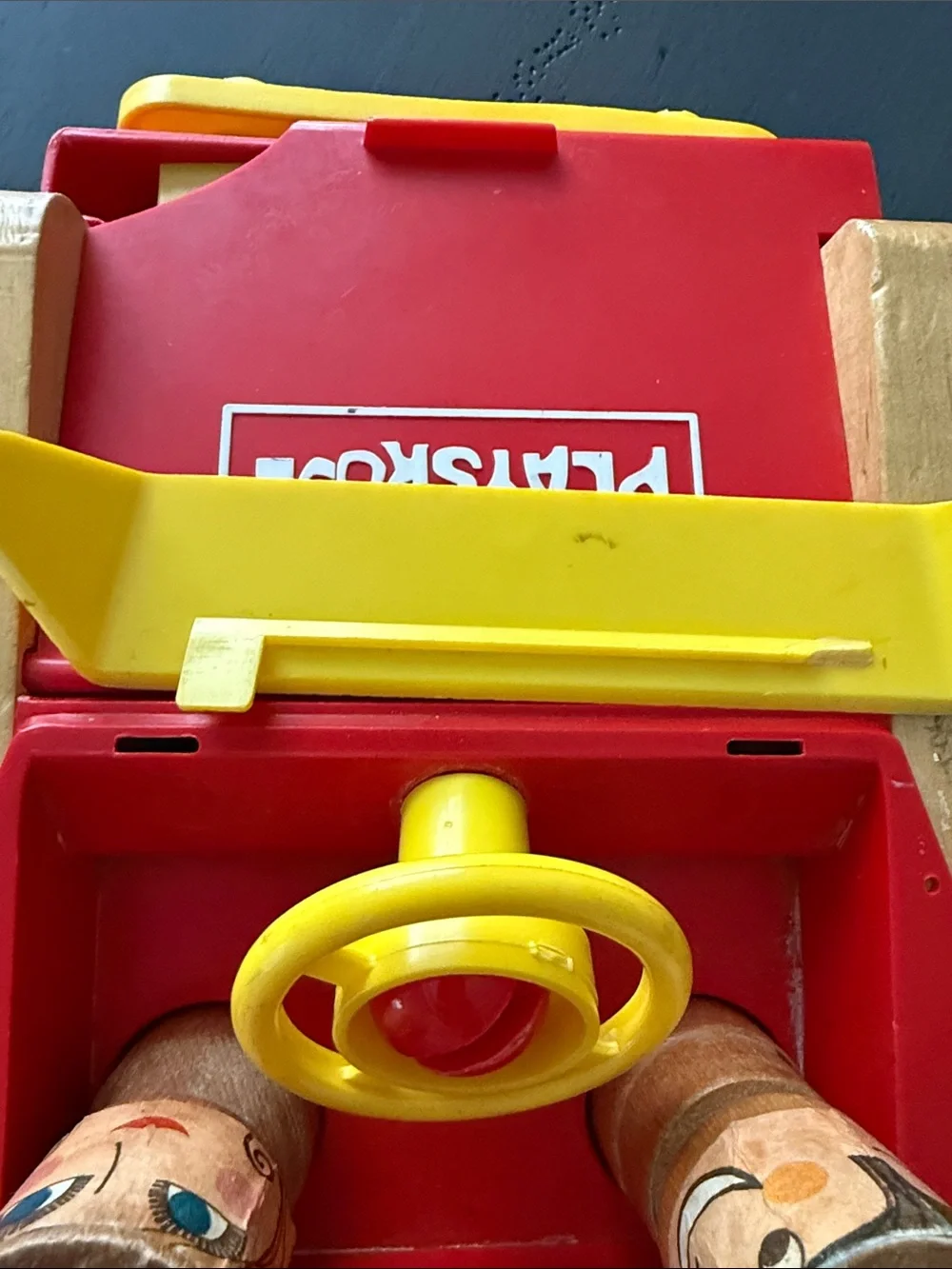 1970’s Playskool Take- Apart Red & Yellow Wooden Tool Truck
